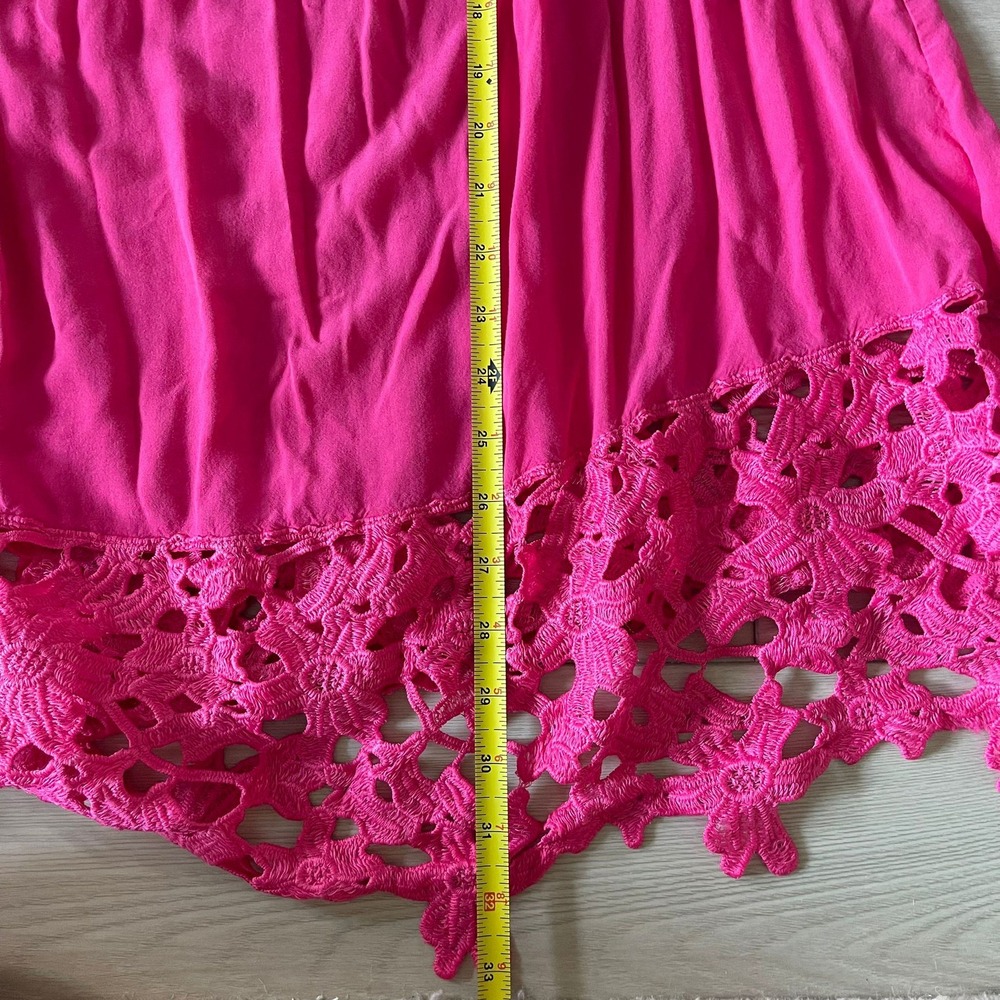Southern Stitch Women's Pink Crochet Bell Sleeve Off Shoulder Mini Dress XXL - Picture 7 of 9
